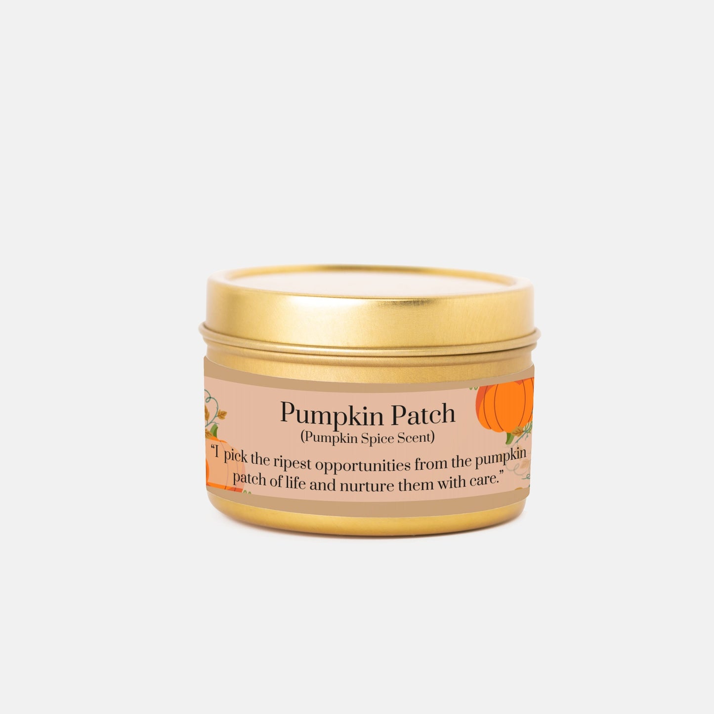 Pumpkin Patch 4 oz. Gold Tin Vegan Coconut Soy Wax Candle