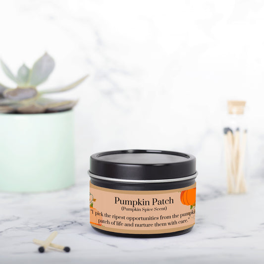 Pumpkin Patch 4 oz. Black Tin Vegan Coconut Soy Wax Candle