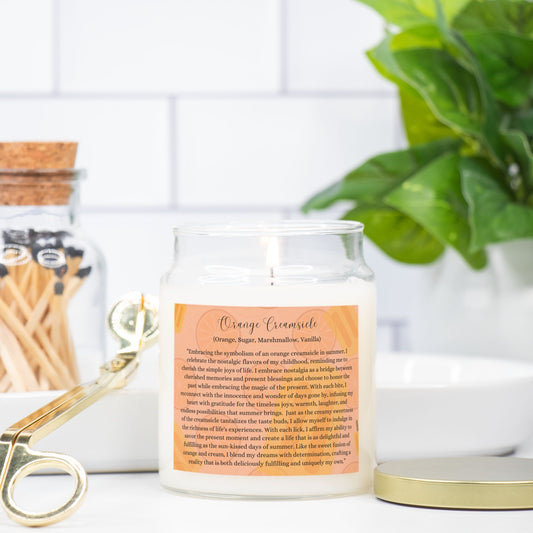 Orange Creamsicle 9 oz. Vegan Coconut Soy Wax Apothecary Jar Candle