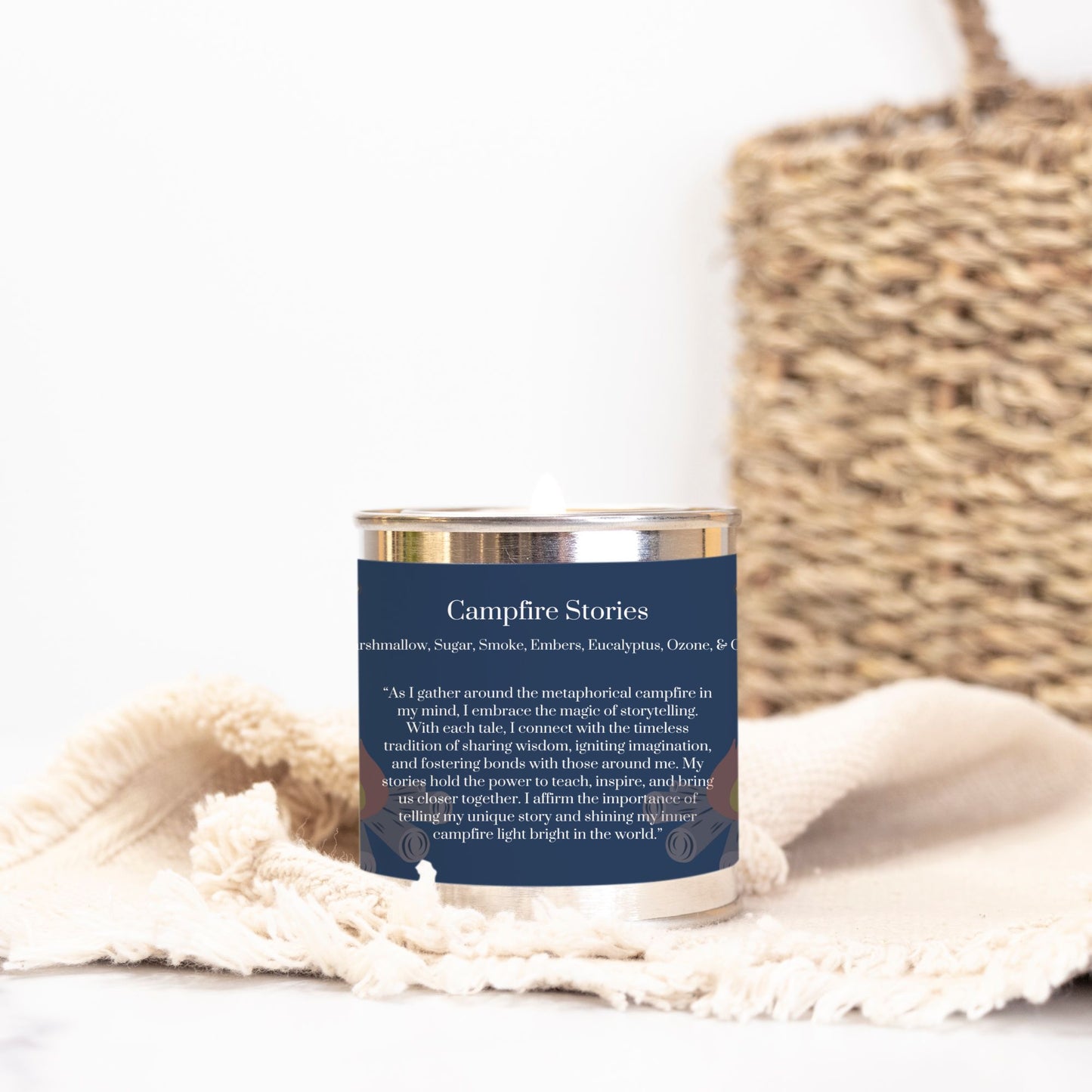 Campfire Stories 8 oz. Vegan Coconut Soy Wax Paint Can Candle with Eco-Friendly Wood Wick