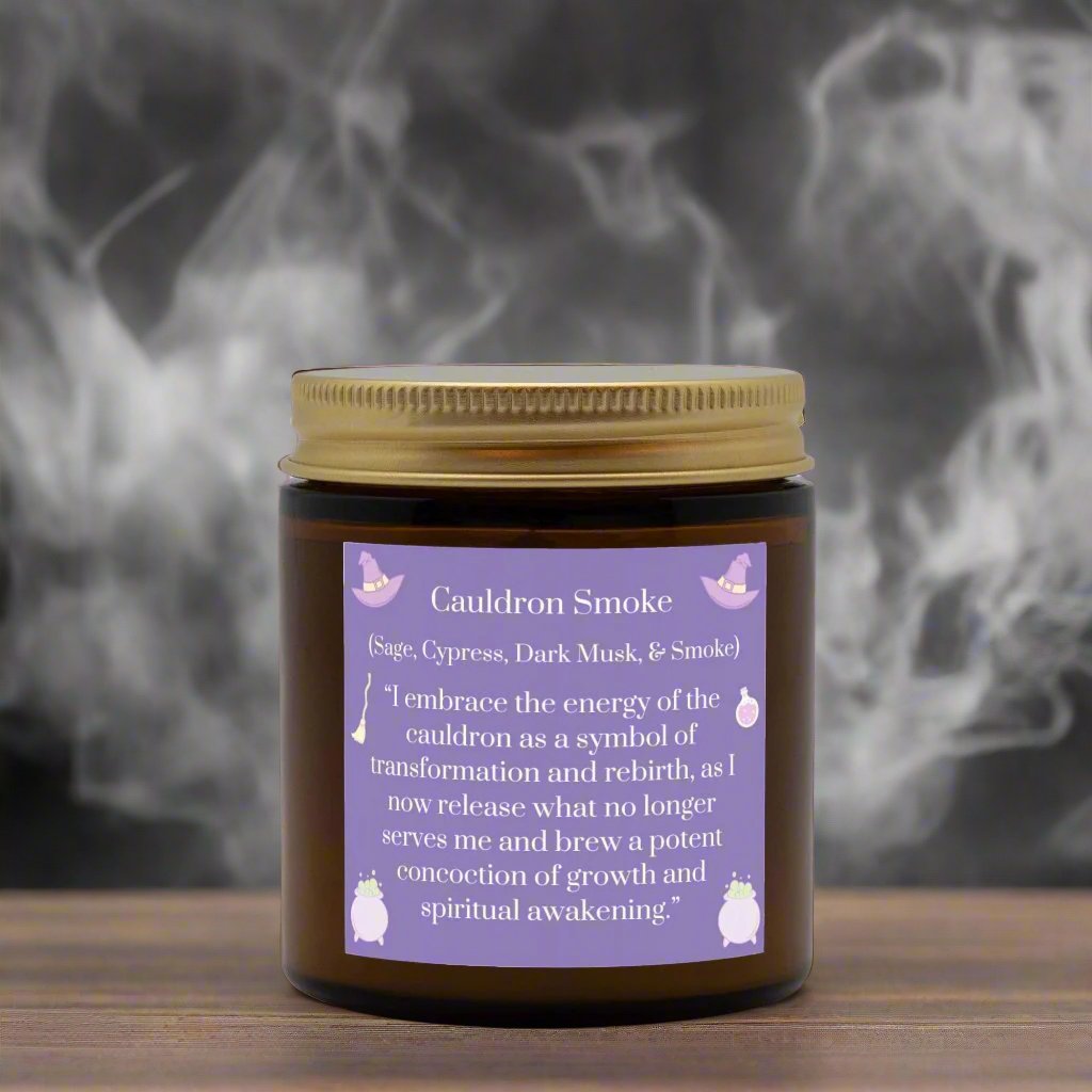 Cauldron Smoke 4 oz. Amber Jar Vegan Coconut Soy Wax Candle